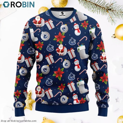 Vancouver Canucks Santa Claus Snowman Ugly Christmas Sweater, Christmas Gifts Ideas