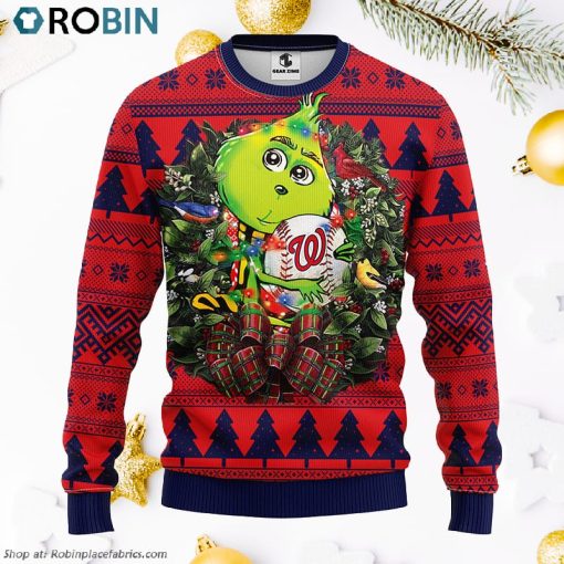 Washington Nationals Grinch Hug Ugly Christmas Sweater, Christmas Gifts Ideas