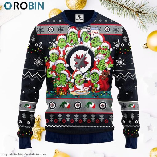 Winnipeg Jets 12 Grinch Xmas Day Ugly Christmas Sweater, Christmas Gifts Ideas