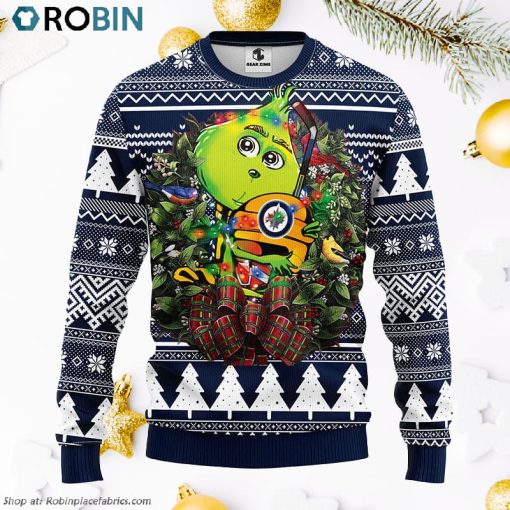 Winnipeg Jets Grinch Hug Ugly Christmas Sweater, Christmas Gifts Ideas