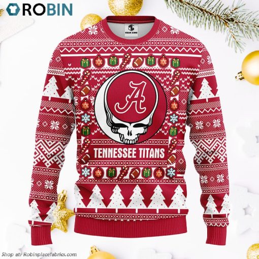 Alabama Crimson Tide Grateful Dead Ugly Christmas Fleece Sweater, Christmas Gifts Ideas