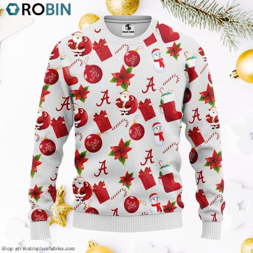 Alabama Crimson Tide Santa Claus Snowman Ugly Christmas Sweater, Christmas Gifts Ideas
