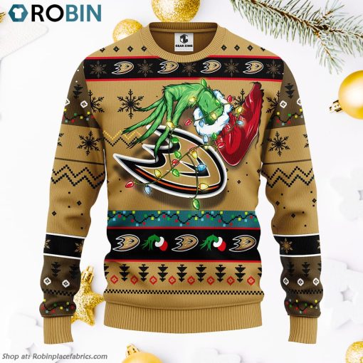 Anaheim Ducks Grinch Ugly Christmas Sweater