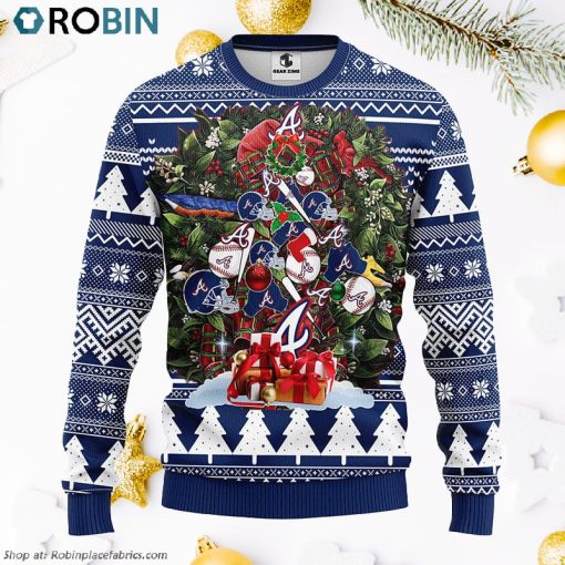 Atlanta Braves Tree Ugly Christmas Fleece Sweater, Christmas Gifts Ideas