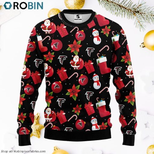 Atlanta Falcons Santa Claus Snowman Ugly Christmas Sweater