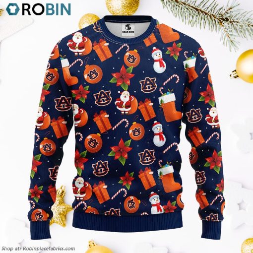 Auburn Tigers Santa Claus Snowman Ugly Christmas Sweater, Christmas Gifts Ideas