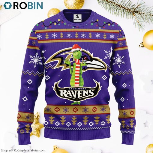 Baltimore Ravens Funny Grinch Ugly Christmas Sweater, Christmas Gifts Ideas
