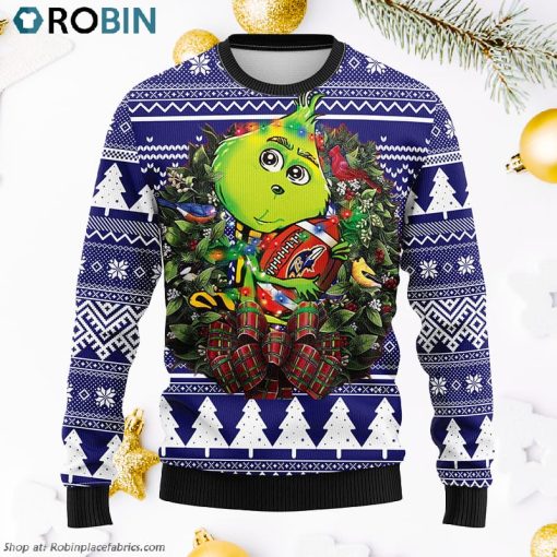 Baltimore Ravens Grinch Hug Ugly Christmas Sweater, Christmas Gifts Ideas