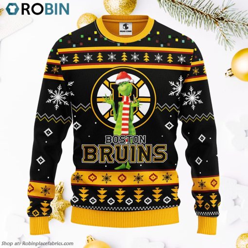 Boston Bruins Funny Grinch Ugly Christmas Sweater, Christmas Gifts Ideas