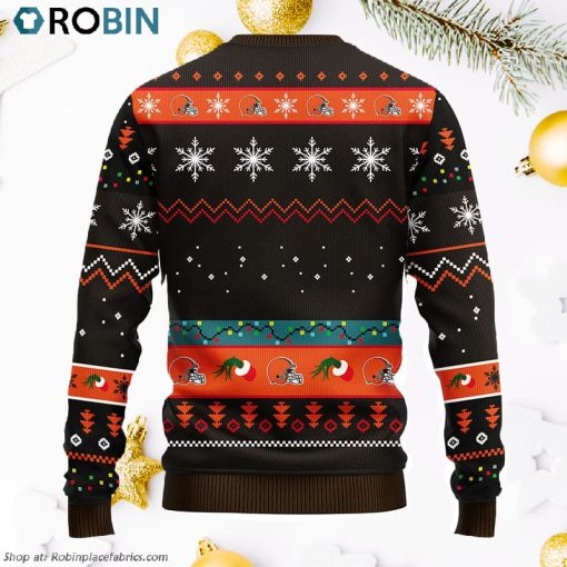 Cleveland Browns 12 Grinch Xmas Day Ugly Christmas Sweater