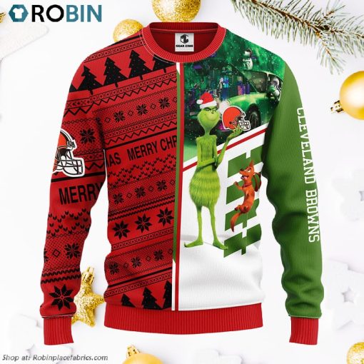 Cleveland Browns Grinch & Scooby-Doo Ugly Christmas Sweater