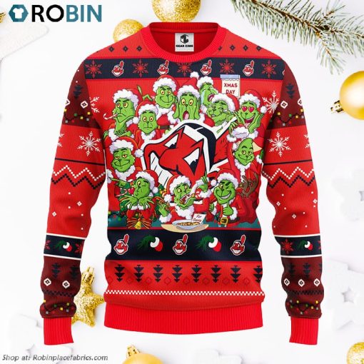 Cleveland Indians 12 Grinch Xmas Day Ugly Christmas Sweater