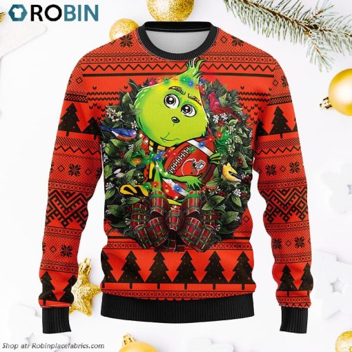 Cleveland Browns Grinch Hug Ugly Christmas Sweater, Christmas Gifts Ideas