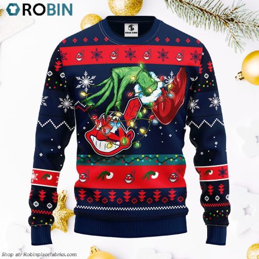 Cleveland Indians Grinch Ugly Christmas Sweater, Christmas Gifts Ideas
