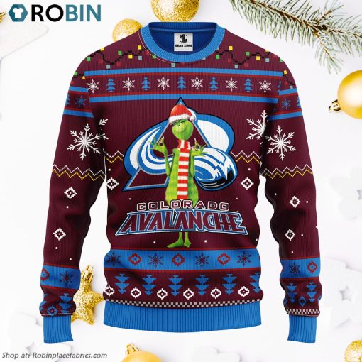 Colorado Avalanche Funny Grinch Ugly Christmas Sweater, Christmas Gifts Ideas