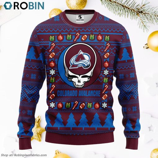 Colorado Avalanche Grateful Dead Ugly Christmas Fleece Sweater, Christmas Gifts Ideas