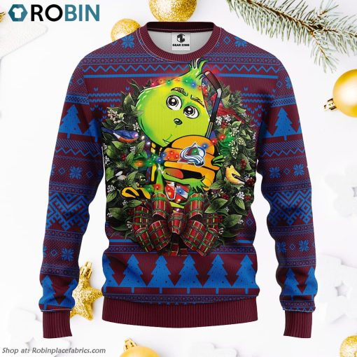 Colorado Avalanche Grinch Hug Ugly Christmas Sweater, Christmas Gifts Ideas
