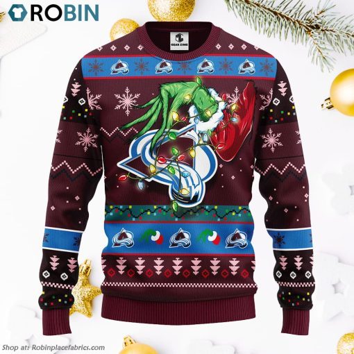 Colorado Avalanche Grinch Ugly Christmas Sweater