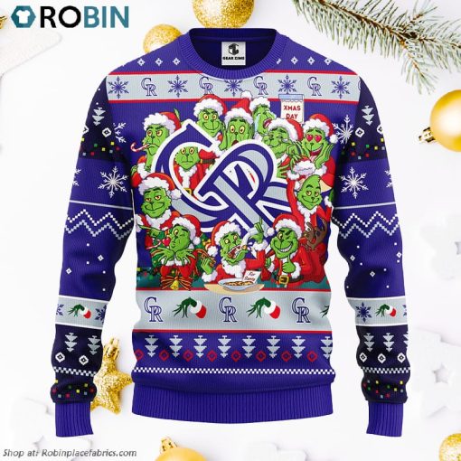 Colorado Rockies 12 Grinch Xmas Day Ugly Christmas Sweater