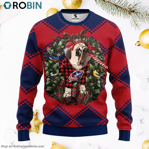 Columbus Blue Jackets Pub Dog Ugly Christmas Sweater