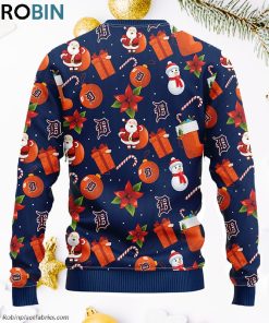 Detroit Tigers Santa Claus Snowman Ugly Christmas Sweater Detroit Tigers Santa Claus Snowman Ugly Christmas Sweater