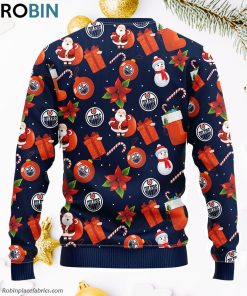 Edmonton Oilers Santa Claus Snowman Ugly Christmas Sweater, Christmas Gifts Ideas Edmonton Oilers Santa Claus Snowman Ugly Christmas Sweater, Christmas Gifts Ideas