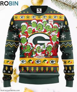 Green Bay Packers 12 Grinch Xmas Day Ugly Christmas Sweater