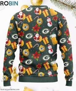 Green Bay Packers Santa Claus Snowman Ugly Christmas Sweater, Christmas Gifts Ideas