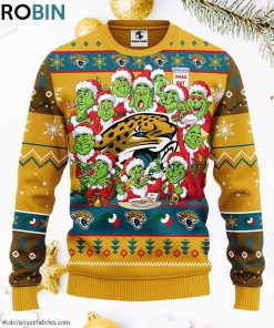 Jacksonville Jaguars 12 Grinch Xmas Day Ugly Christmas Sweater, Christmas Gifts Ideas