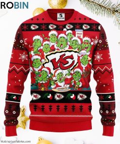 Kansas City Chiefs 12 Grinch Xmas Day Ugly Christmas Sweater, Christmas Gifts Ideas