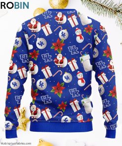 Kentucky Wildcats Santa Claus Snowman Ugly Christmas Sweater