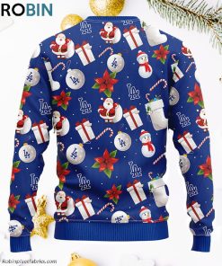 Los Angeles Dodgers Santa Claus Snowman Ugly Christmas Sweater, Christmas Gifts Ideas
