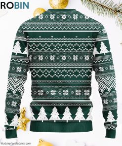 Michigan State Spartans Tree Ugly Christmas Fleece Sweater