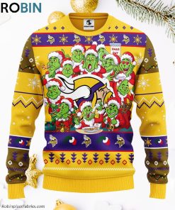 Minnesota Vikings 12 Grinch Xmas Day Ugly Christmas Sweater, Christmas Gifts Ideas