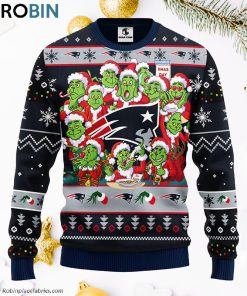 New England Patriots 12 Grinch Xmas Day Ugly Christmas Sweater