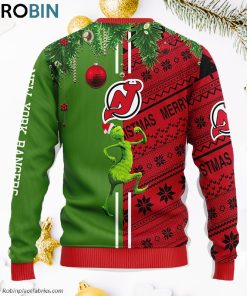 New Jersey Devils Grinch & Scooby-doo Ugly Christmas Sweater New Jersey Devils Grinch & Scooby-doo Ugly Christmas Sweater