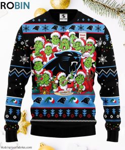 Carolina Panthers 12 Grinch Xmas Day Ugly Christmas Sweater