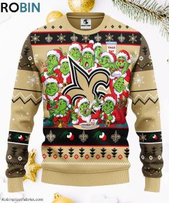 New Orleans Saints 12 Grinch Xmas Day Ugly Christmas Sweater New Orleans Saints 12 Grinch Xmas Day Ugly Christmas Sweater