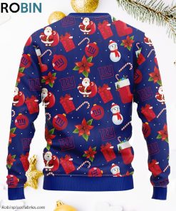 New York Giants Santa Claus Snowman Ugly Christmas Sweater New York Giants Santa Claus Snowman Ugly Christmas Sweater