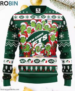 New York Jets 12 Grinch Xmas Day Ugly Christmas Sweater, Christmas Gifts Ideas