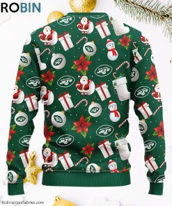 New York Jets Santa Claus Snowman Ugly Christmas Sweater