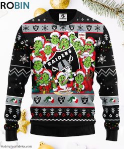 Oakland Raiders 12 Grinch Xmas Day Ugly Christmas Sweater, Christmas Gifts Ideas