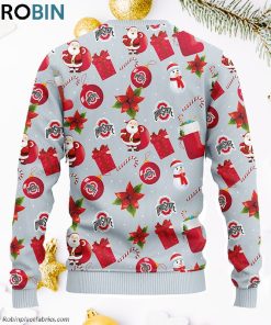 Ohio State Buckeyes Santa Claus Snowman Ugly Christmas Sweater
