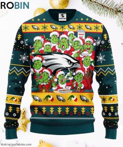 Philadelphia Eagles 12 Grinch Xmas Day Ugly Christmas Sweater Philadelphia Eagles 12 Grinch Xmas Day Ugly Christmas Sweater