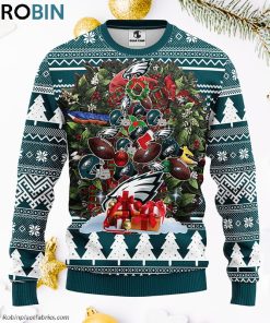 Philadelphia Eagles Tree Ugly Christmas Fleece Sweater, Christmas Gifts Ideas