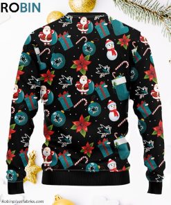 San Jose Sharks Santa Claus Snowman Ugly Christmas Sweater