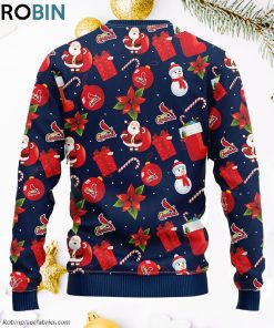 St. Louis Cardinals Santa Claus Snowman Ugly Christmas Sweater St. Louis Cardinals Santa Claus Snowman Ugly Christmas Sweater