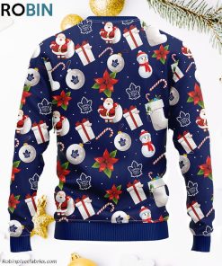Toronto Maple Leafs Santa Claus Snowman Ugly Christmas Sweater