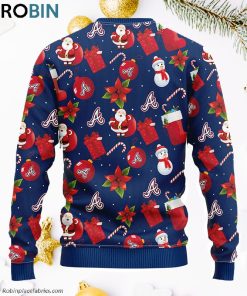 Atlanta Braves Santa Claus Snowman Ugly Christmas Sweater, Christmas Gifts Ideas