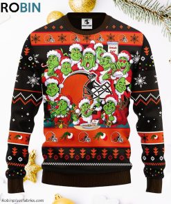 Cleveland Browns 12 Grinch Xmas Day Ugly Christmas Sweater